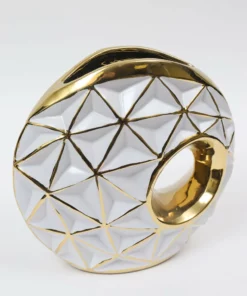 Inspire Me! Home Decor White Porcelain Geometrical Design Vase With Cut Out (2 Sizes) 10 Inspire Me! Home Decor White Porcelain Geometrical Design Vase With Cut Out (2 Sizes)