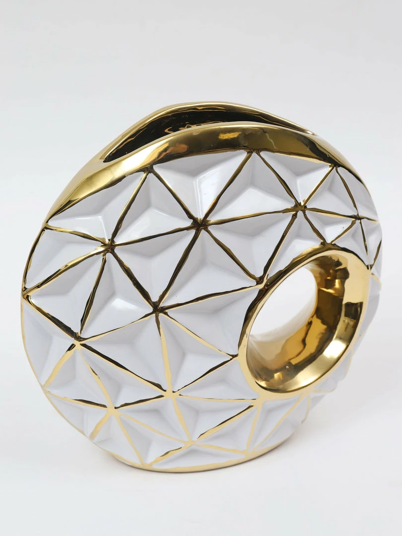 Inspire Me! Home Decor White Porcelain Geometrical Design Vase With Cut Out (2 Sizes) 6 Inspire Me! Home Decor White Porcelain Geometrical Design Vase With Cut Out (2 Sizes)