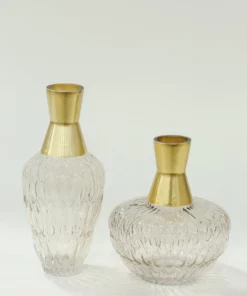 Inspire Me! Home Decor Amber Glass Vase With Gold Neck (2 Sizes) 14 Inspire Me! Home Decor Amber Glass Vase With Gold Neck (2 Sizes)