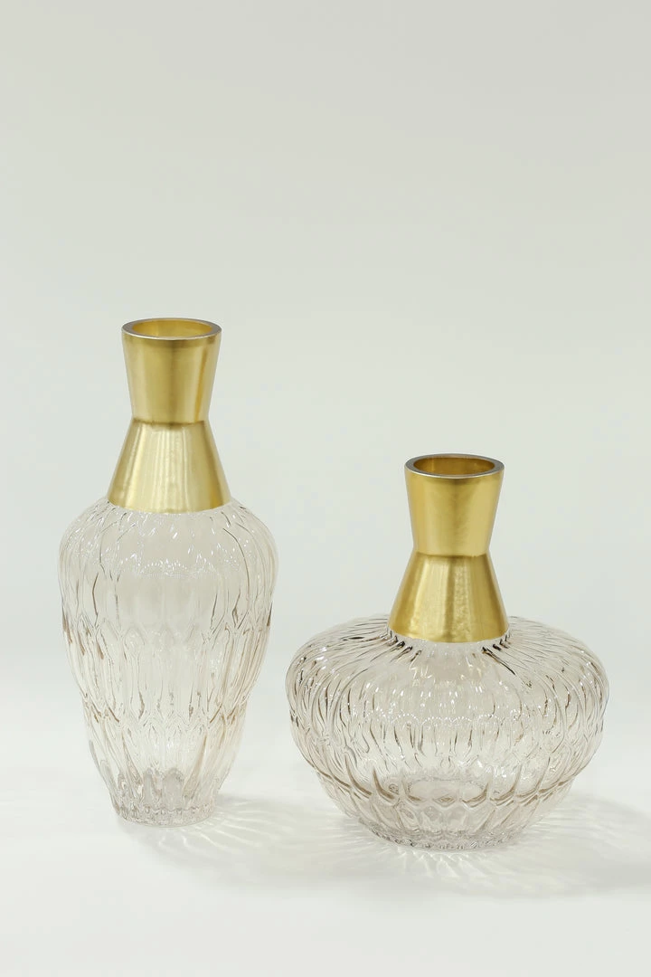 Inspire Me! Home Decor Amber Glass Vase With Gold Neck (2 Sizes) 7 Inspire Me! Home Decor Amber Glass Vase With Gold Neck (2 Sizes)