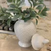 Inspire Me! Home Decor White Geometric Ceramic Ginger Jar