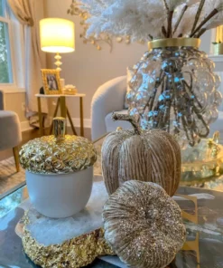 Inspire Me! Home Decor White Acorn Candle With Gold Top