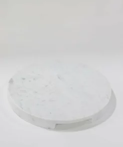 Inspire Me! Home Decor Round Marble Tray With Handle Grooves