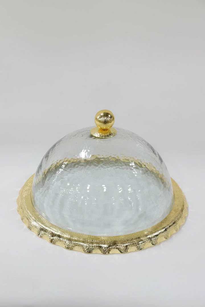 Inspire Me! Home Decor Gold Bordered Glass Cake Dome 10 Inspire Me! Home Decor Gold Bordered Glass Cake Dome