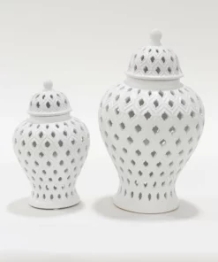 Inspire Me! Home Decor Extra Mini/Miniature White Ginger Jar 8 Inspire Me! Home Decor Extra Mini/Miniature White Ginger Jar