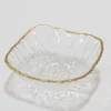 Inspire Me! Home Decor Glass Textured Dessert Bowl With Gold Trim 2 Inspire Me! Home Decor Glass Textured Dessert Bowl With Gold Trim