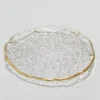 Inspire Me! Home Decor Glass Textured Salad Plate With Gold Trim 1 Inspire Me! Home Decor Glass Textured Salad Plate With Gold Trim