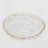 Inspire Me! Home Decor Glass Textured Dessert Plate With Gold Trim