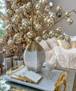 Inspire Me! Home Decor White And Gold Two Tone Vase