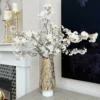 Inspire Me! Home Decor White Porcelain Vase With Gold Petal Design