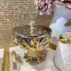 Inspire Me! Home Decor Glass Bowl On Gold Metal Branch Base With Lid
