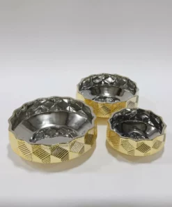 Inspire Me! Home Decor Champagne Textured Ceramic Bowls (3 Sizes)