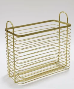 Inspire Me! Home Decor Tall Gold Metal Baskets (Set Of 2)