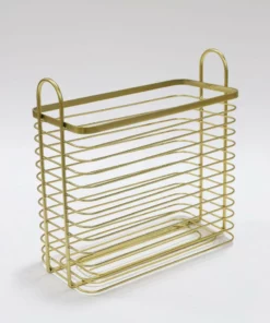 Inspire Me! Home Decor Tall Gold Metal Baskets (Set Of 2)