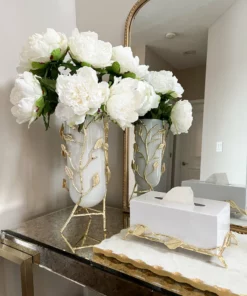 Inspire Me! Home Decor Gold Branch Vase With White Glass Insert