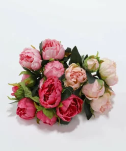 Inspire Me! Home Decor Real Touch Pink Tone Peony Bundle (3 Colors)