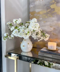 Inspire Me! Home Decor White & Gold Studded Metal Vases (2 Sizes) 11 Inspire Me! Home Decor White & Gold Studded Metal Vases (2 Sizes)