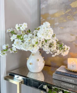 Inspire Me! Home Decor White & Gold Studded Metal Vases (2 Sizes) 10 Inspire Me! Home Decor White & Gold Studded Metal Vases (2 Sizes)