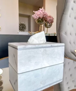 Inspire Me! Home Decor Marble Tissue Cover (2 Colors) Gold