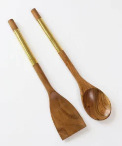 Inspire Me! Home Decor Wood Servers W/ Gold Metal Handles
