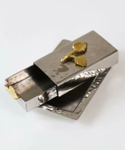 Inspire Me! Home Decor Silver Match Holder With Gold Detailing