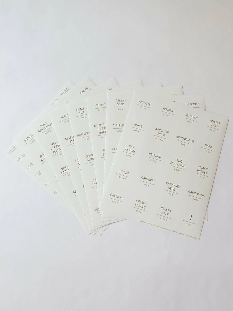 Inspire Me! Home Decor Gold Square Spice Labels 4 Inspire Me! Home Decor Gold Square Spice Labels