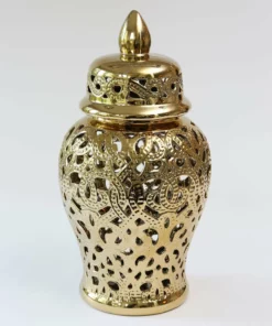 Inspire Me! Home Decor Ginger Jars Gold Beaded Ginger Jar (2 Sizes)