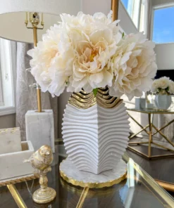 Inspire Me! Home Decor White And Gold Two Tone Vase
