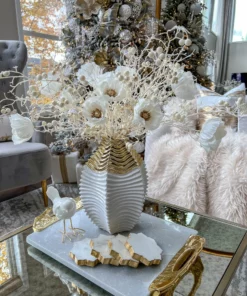 Inspire Me! Home Decor Lotus Shaped Marble Coasters