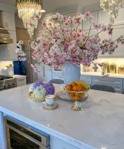 Inspire Me! Home Decor Textured Glass Bowl With White Jeweled Flower Details