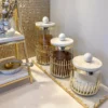 Inspire Me! Home Decor Glass Canisters With Gold Linear Details (3 Sizes)