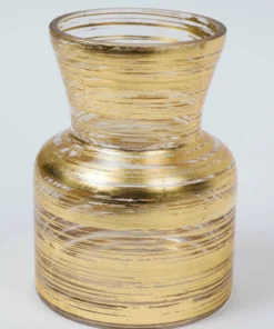 Inspire Me! Home Decor Glass Vase With Metallic Gold Details