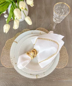 Inspire Me! Home Decor Set Of 4 Goblets With Gold Rim