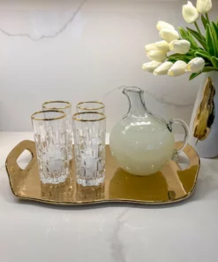 Inspire Me! Home Decor Set Of 4 Glasses With Gold Rim