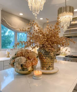 Inspire Me! Home Decor Gold Leaf Pattern Ginger Jar (2 Sizes)