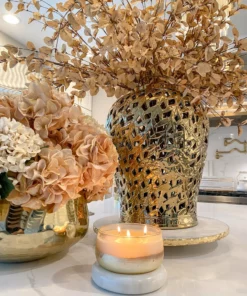 Inspire Me! Home Decor Gold Leaf Pattern Ginger Jar (2 Sizes)