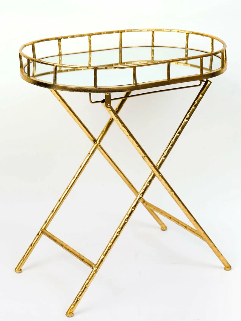 Inspire Me! Home Decor Gold Oval Accent Table With Mirror Top 4 Inspire Me! Home Decor Gold Oval Accent Table With Mirror Top