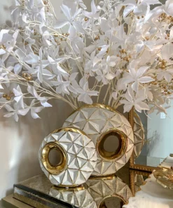 Inspire Me! Home Decor White Porcelain Geometrical Design Vase With Cut Out (2 Sizes) 9 Inspire Me! Home Decor White Porcelain Geometrical Design Vase With Cut Out (2 Sizes)