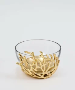 Inspire Me! Home Decor Bowls With Gold Textured Design (3 Sizes)