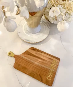 Inspire Me! Home Decor KITCHEN Wood Charcuterie Board With Gold Handle