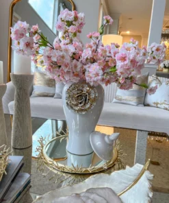 Inspire Me! Home Decor Round Decorative Mirror Tray With Gold Details