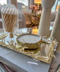 Inspire Me! Home Decor Gold Candle Tray (2 Sizes)