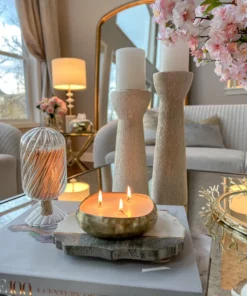 Inspire Me! Home Decor Set Of 2 Ceramic Beaded Candle Holders (2 Colors)