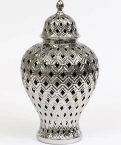 Inspire Me! Home Decor Small Silver Ginger Jar