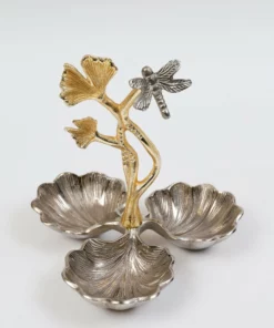 Inspire Me! Home Decor Two-Tone Dragonfly Serving Bowl Gold