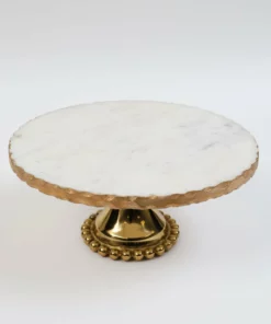 Inspire Me! Home Decor Gold Marble Cake Stand (2 Sizes)