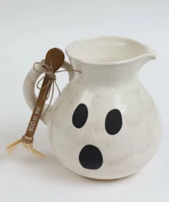 Inspire Me! Home Decor Ghost Ceramic Pitcher With Broom Spoon