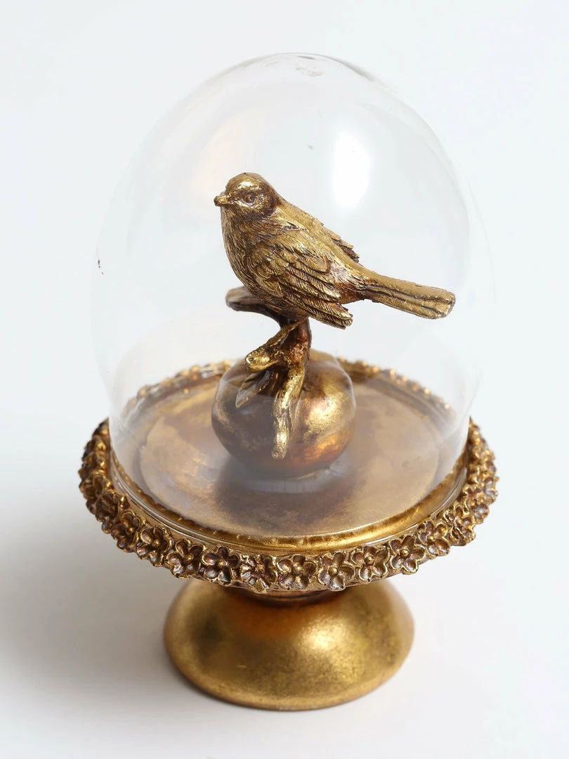 Inspire Me! Home Decor Golden Bird In Glass Cloche 4 Inspire Me! Home Decor Golden Bird In Glass Cloche