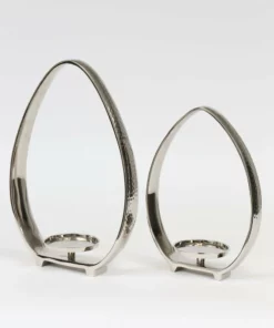 Inspire Me! Home Decor Silver Teardrop Candle Holders (2 Sizes)