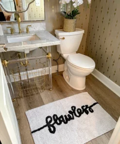 Inspire Me! Home Decor Flawless White Bath Rug BATHROOM